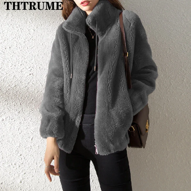 Elegant Women Autumn New Jackets Fashion Solid Zipper Lapel Vintage Long Sleeve Coats Casual Office Lady Streetwear Chic Jacket