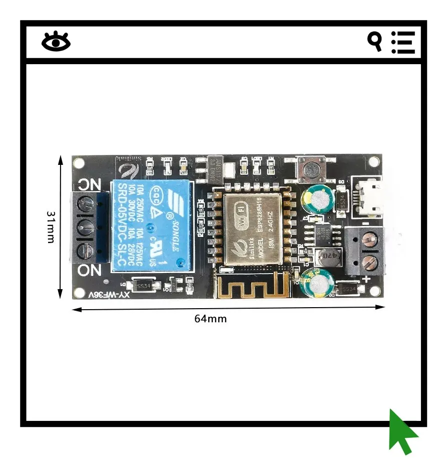 

Модуль реле дистанционного управления XY-WF5VWIFI для мобильных телефонов 5В, совместимый с мобильным приложением для умного дома.