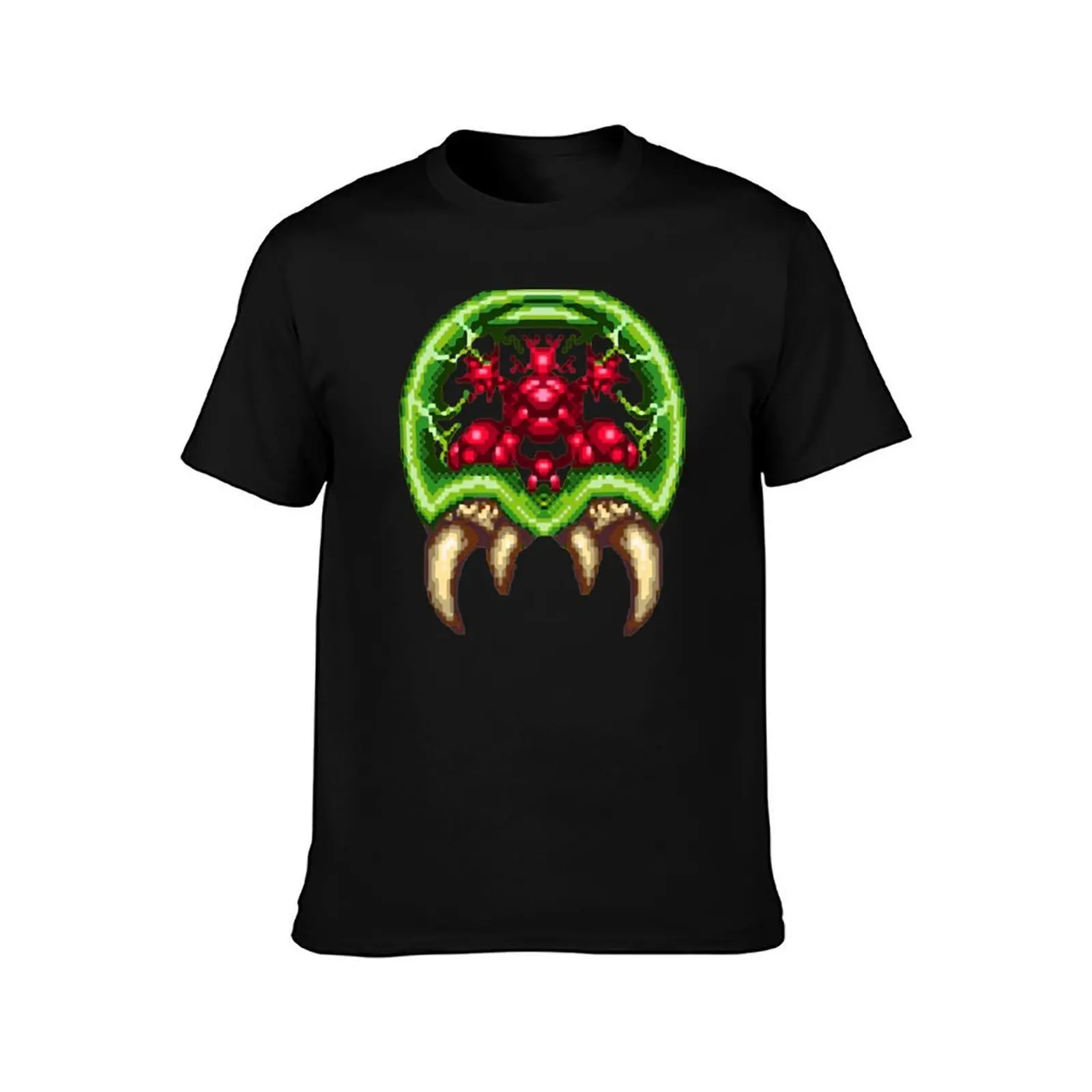 Super Metroid - Giant Metroid T-Shirt, Summer Casual Cotton Tee, Oversized Streetwear Tops, Vintage Graphic Print, 100% Cotton