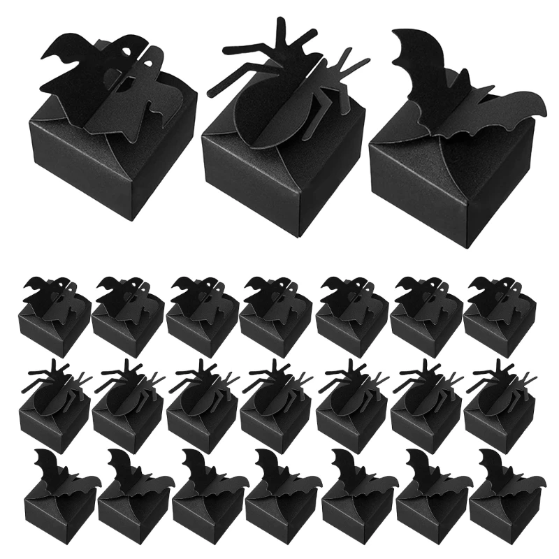 Halloween 3D Candy Box in Black Card Festival 3D Black Card Halloween Confectionery Box Unique Case for Party Decors