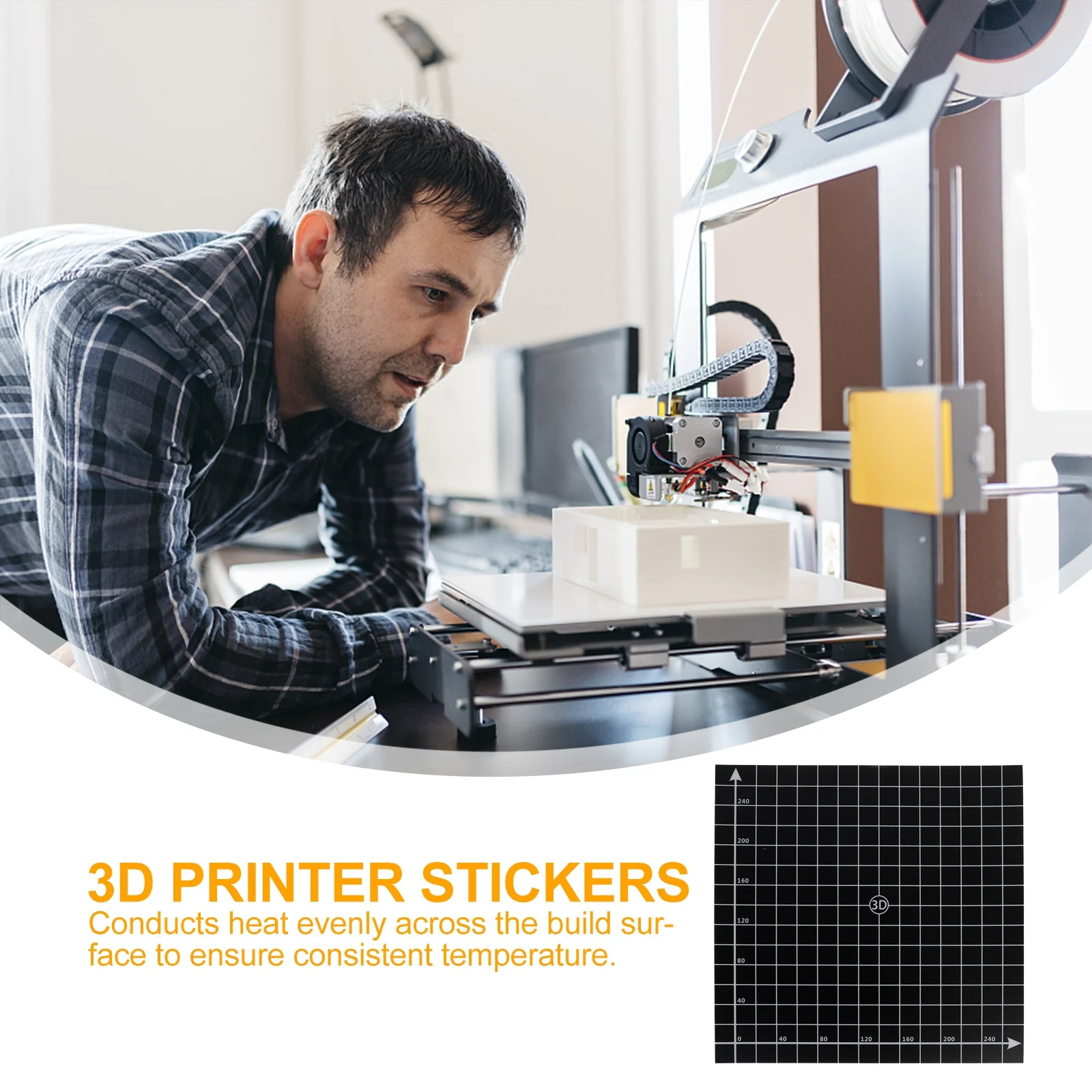 

Heat 3d Printer Coordinate Heating Bed Plate Accessory Hot Sticker Platform Film