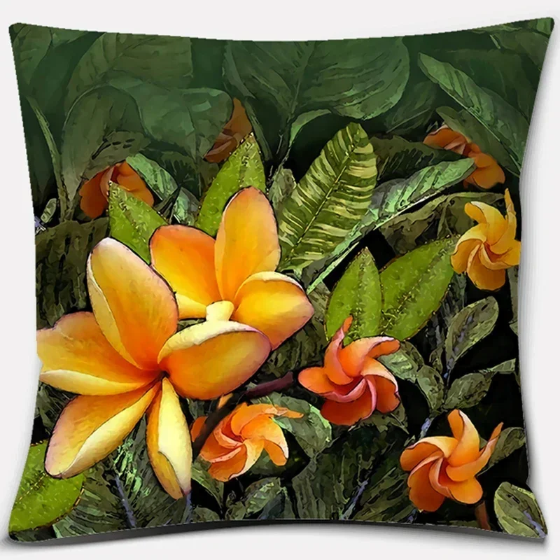 Funda de almohada decorativa de serie de flores, 45x45cm, funda de cojín Bohemia para sala de estar, sofá, oficina, boda, fiesta, decoración del hogar