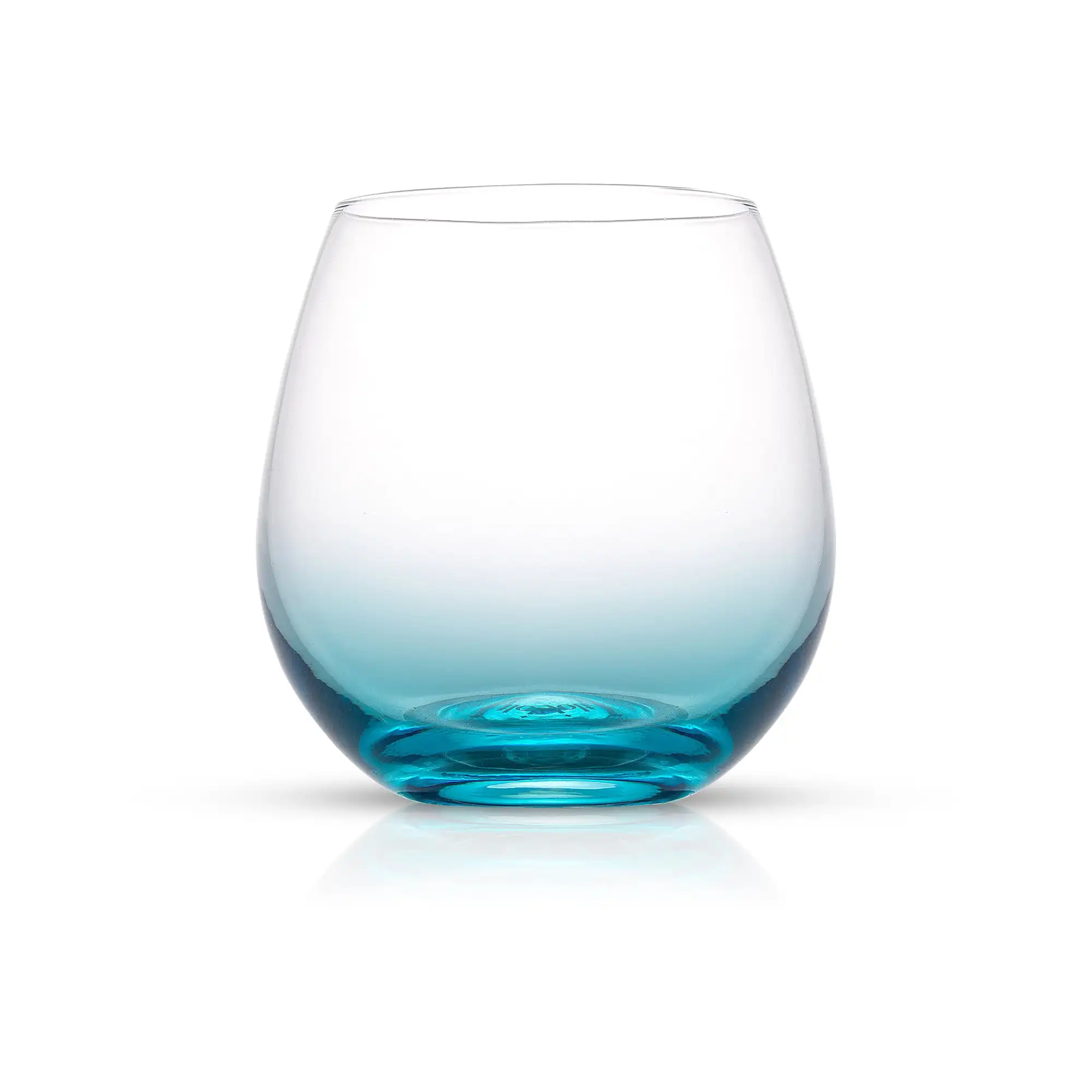 

Hue Colored Stemless Wine Glass Set - Large 15 oz Glass Stemless Wine Glasses Set of 6