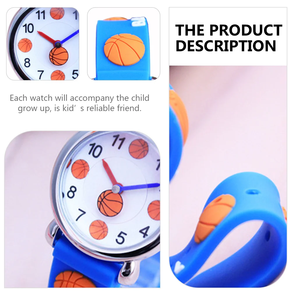 قطعة واحدة من ساعة اليد الكرتونية بنمط كرة السلة خفيفة الوزن وقابلة للتعديل للتعلم #3