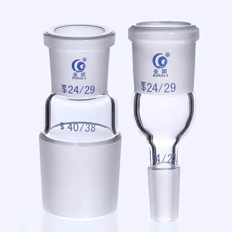 Adapter szklany laboratoryjny z złączkami szklanymi 24*19/19*14/29*24/19*24/24*29 żeńskie/męskie do materiałów laboratoryjnych
