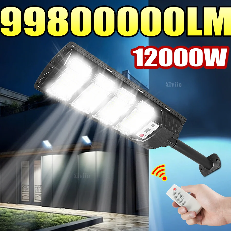 

99800000LM 12000W Solar LED Lighting Outdoor Powerful Outdoor Motion Sensor Solar Lamp Garden Street Patio Spotlight Wall Lamp