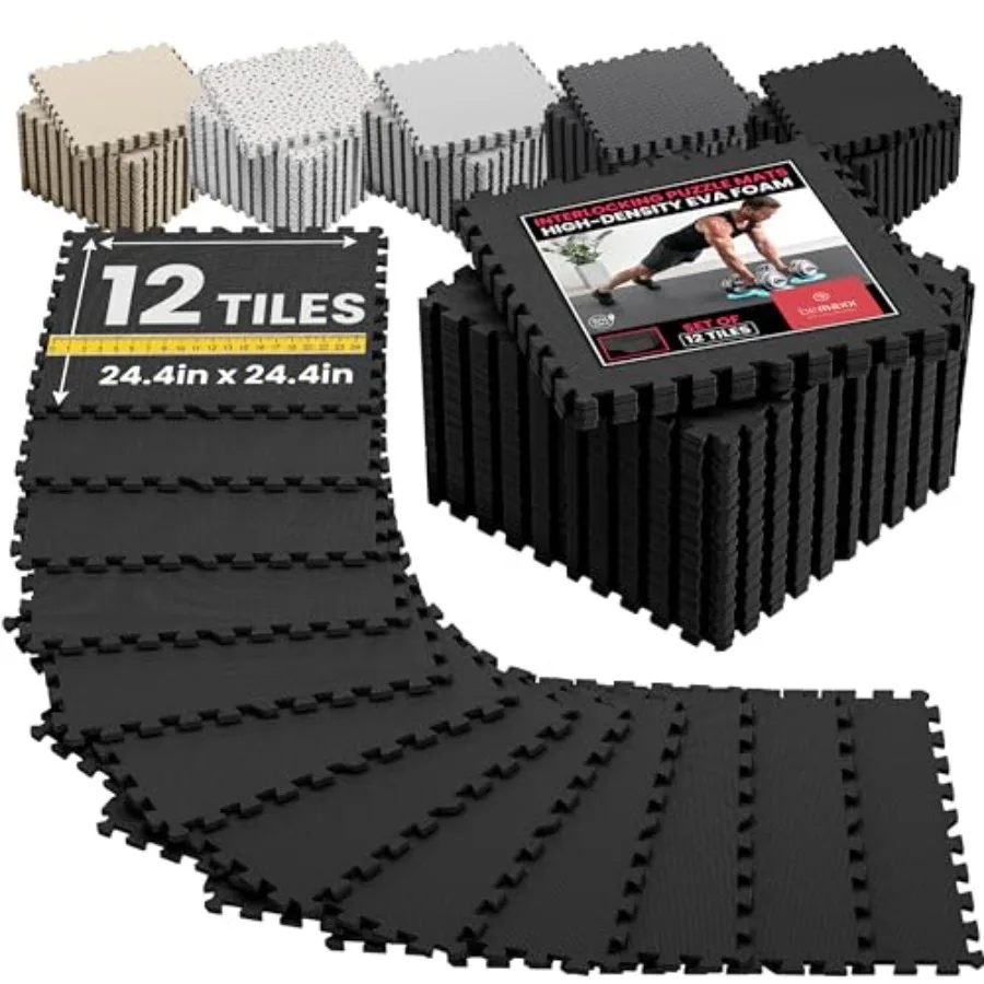 

Gym Mats Set - pcs EVA Interlocking Foam Floor .4"x.4"x0.4" sqft Protective Gym Flooring Sports Home Workout Exercise Mats Puzz
