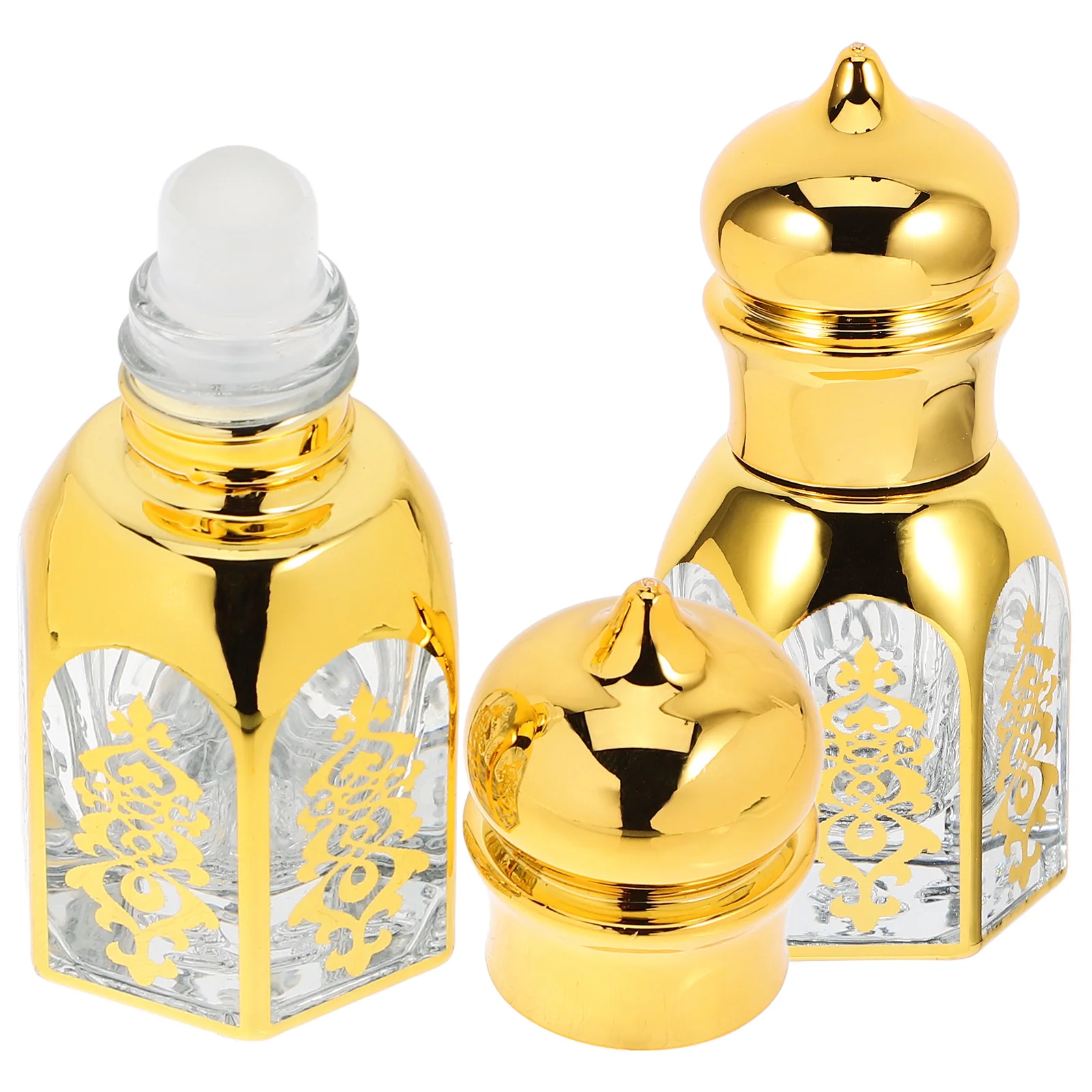 

2Pcs Exquisite Glass Roller Bottles Portable Essential Oil Containers Tiny Refillable Perfume Vials For Travel And Outdoor Use