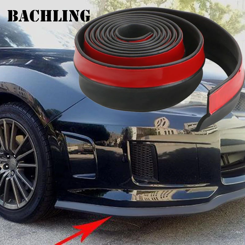 2.5M Universal Car Lip Skirt Protector Rubber Skirt Bumper Protector Car Front Bumper Lip Exterior Mouldings