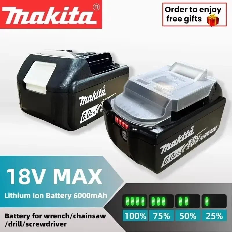 

Оригинальный аккумулятор Makita 6Ah/5Ah/3Ah для Makita 18 В BL1830B BL1850B BL1850 BL1840 BL1860 BL1815, сменный литиевый аккумулятор