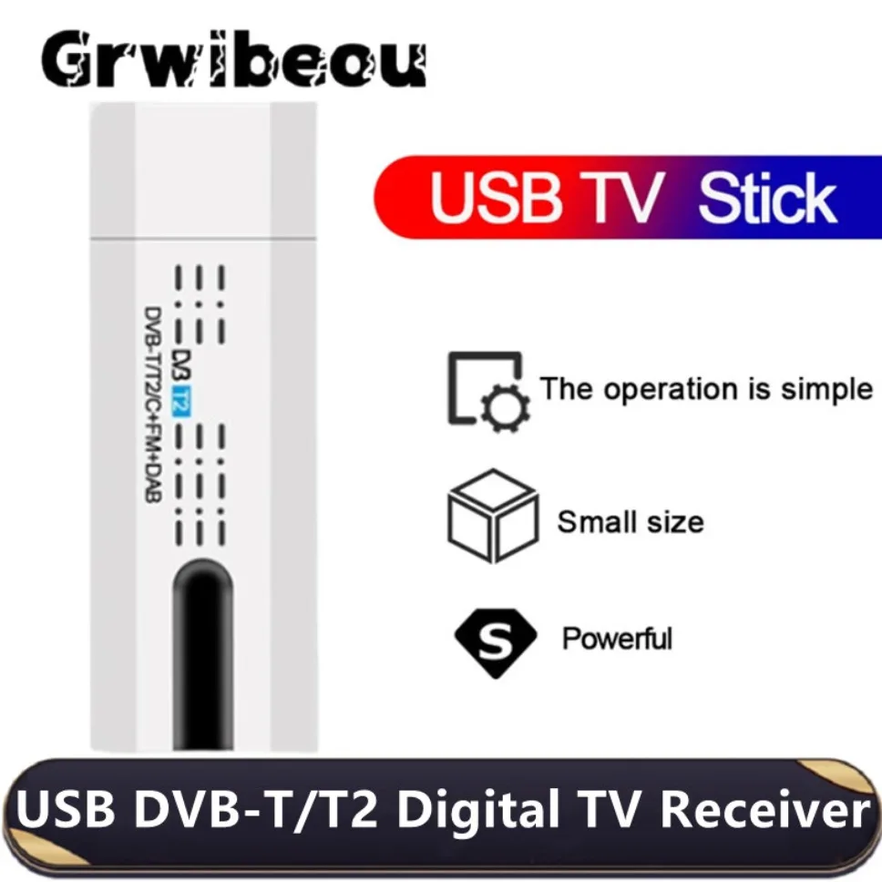 

Digital Satellite USB TV Stick Tuner DVB T2 with antenna Remote HD USB TV Receiver DVB-T2/DVB-T/DVB-C/FM/DAB USB TV Stick For PC