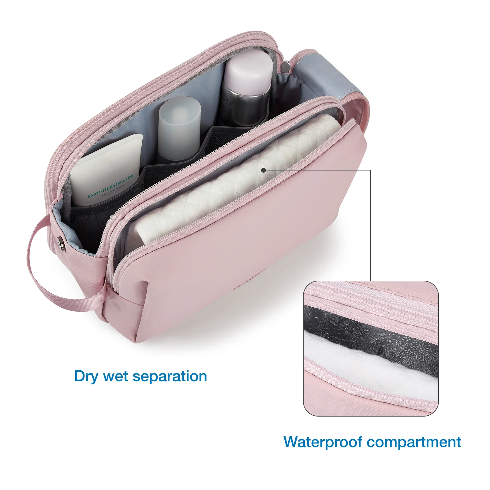 BAGSMART Toiletry Bag for Men Women\'s Cosmetic Bag for Make Up Multifunction Waterproof Makeup Organizer Travel Pouch