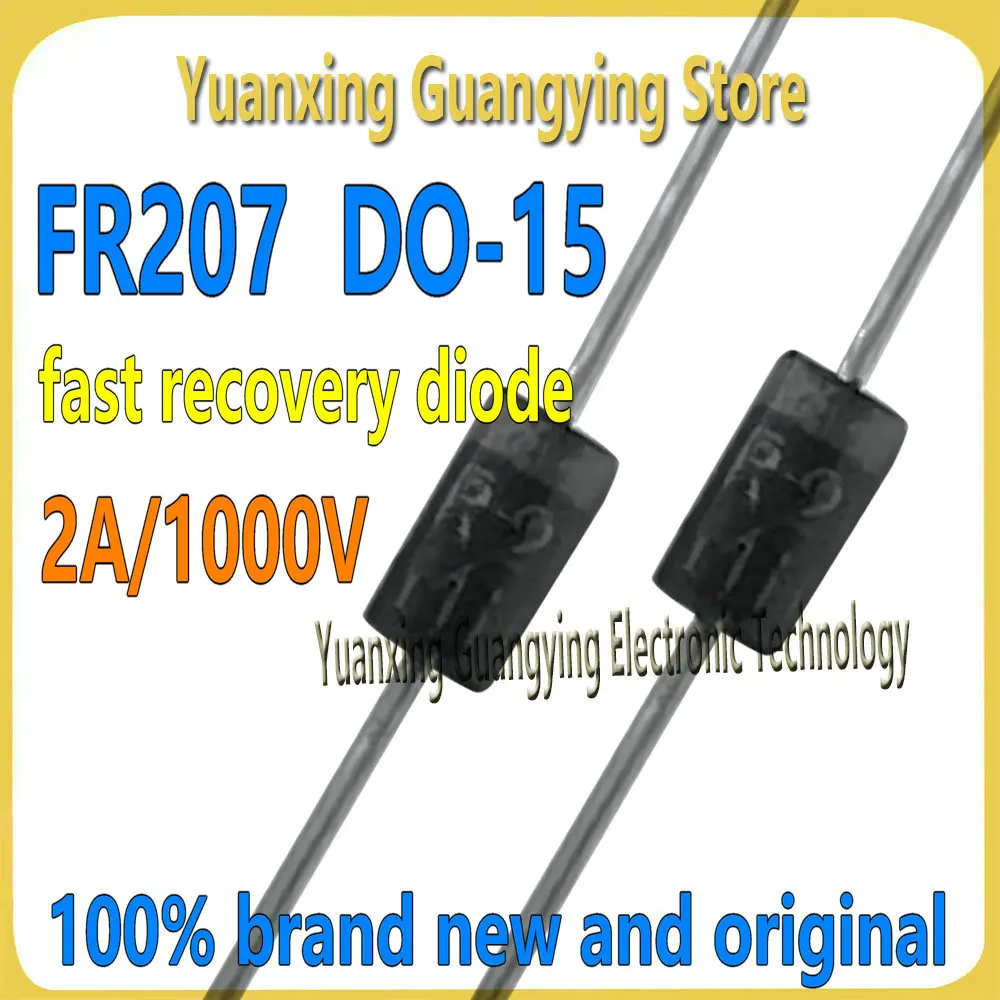 (50 pieces) FR207 RL207 DO-15 2A 1000V Fast-recovery rectifier diodes, large chip, 100% brand new