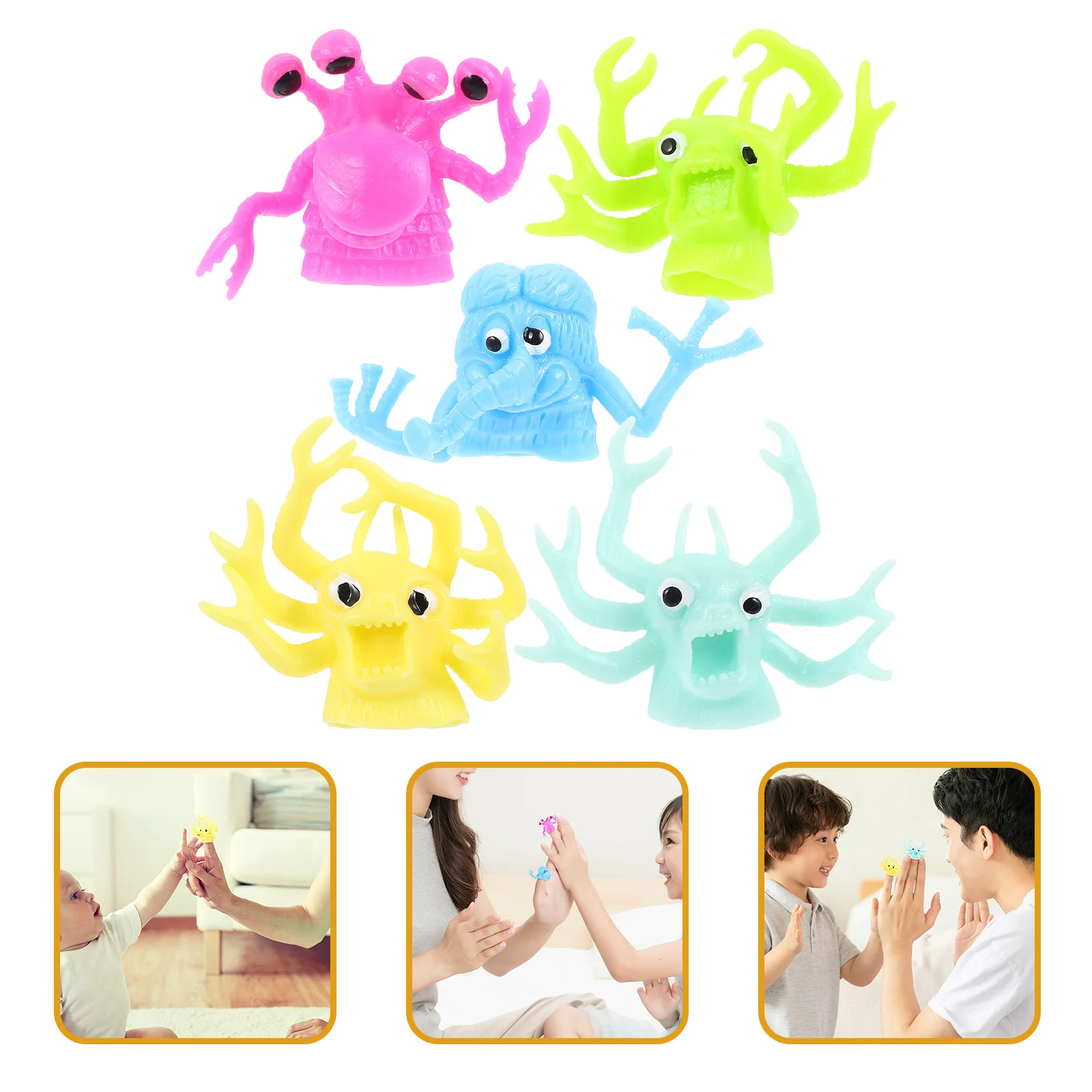 5 stks Simulatie Dierenpoppen Voor Kinderen Hand Vingerpop Set Interactieve Verhaal Tijd Creatieve Fantasiespel Educatief Cadeau Plezier