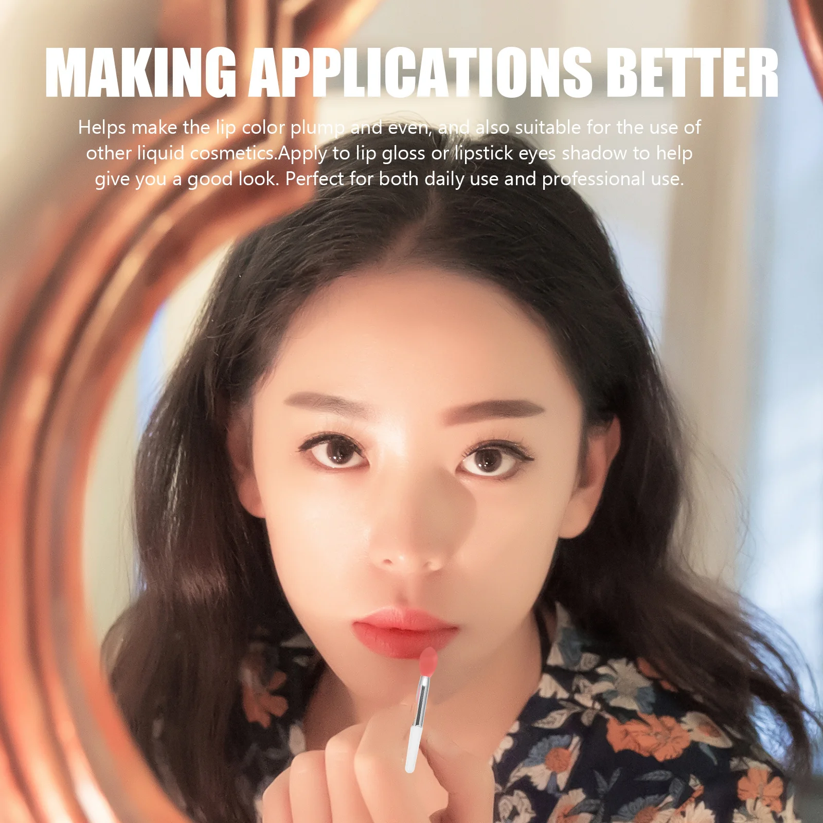 1 セット 1 セットシリコーンリップマスクアプリケーターブラシファインジェントルヘッドスムーズなアプリケーションメイクアップツール口紅アプリケーター
