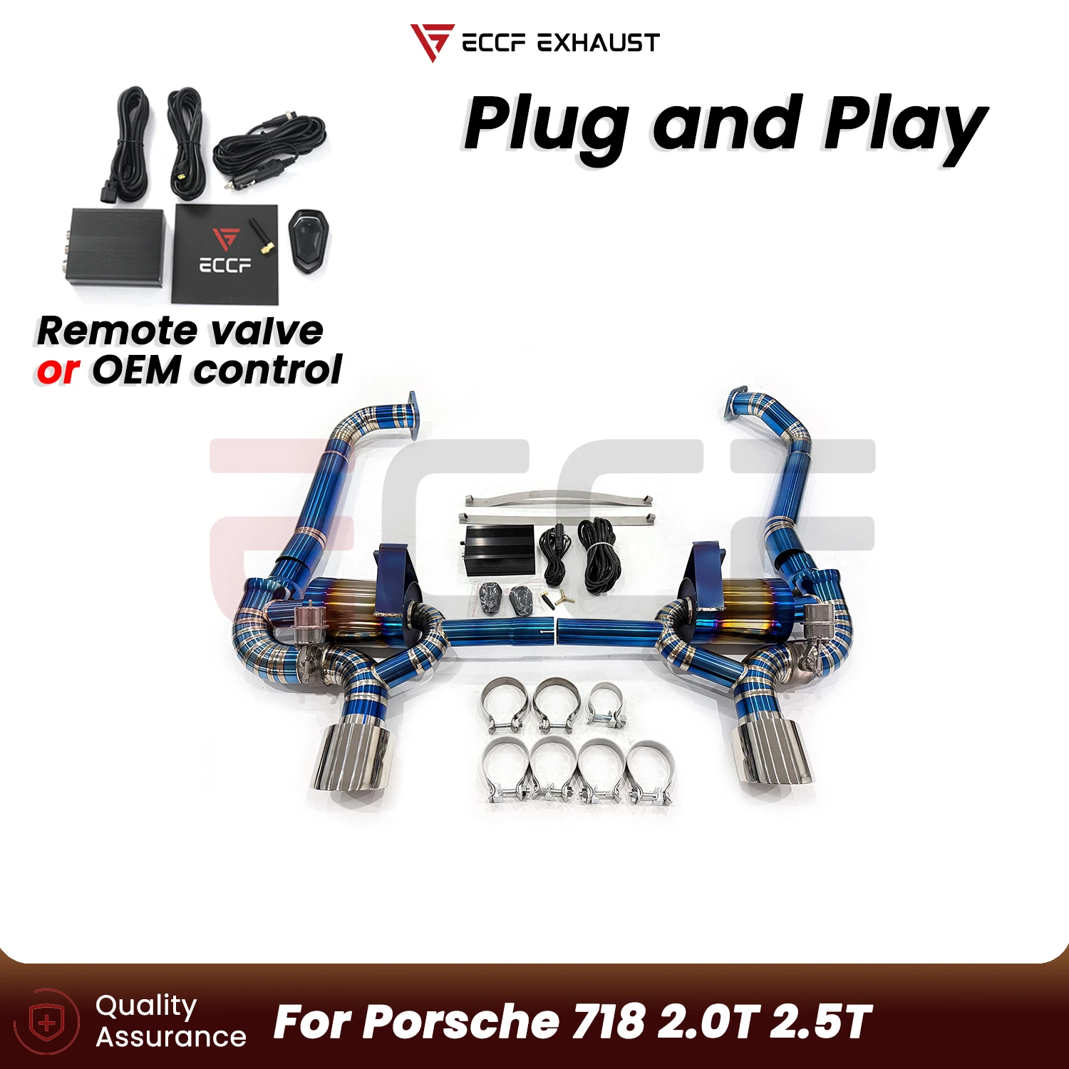 

ECCF For 718 2.0T 2.5T modified 718 GT4 style Titanium Exhaust System Valvetronic Exhaust Performance Upgrade Easy Installation