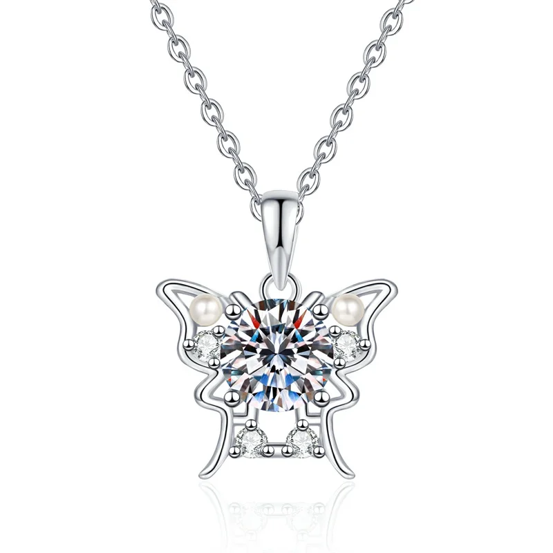 

XL449 Lefei Fashion Luxury Trendy Classic Moissanite Fine Creative Butterfly Necklace Charm Women 925 Silver Party Jewelry Gifts