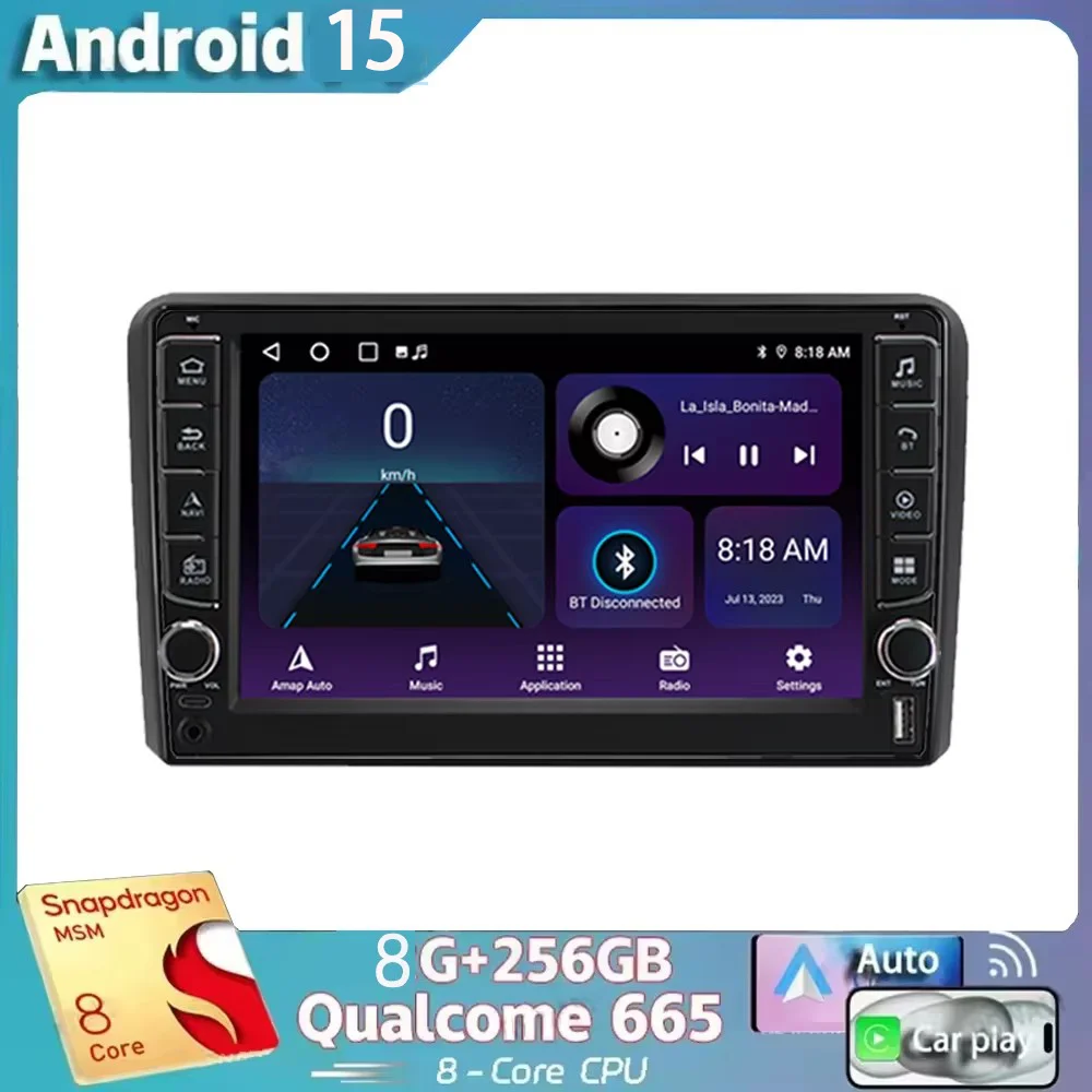 For Audi A3 8P RS3 Sportback 2003 - 2013 Car Radio Multimedia Video Player Android 15 Auto Audio Carplay Gps Navi