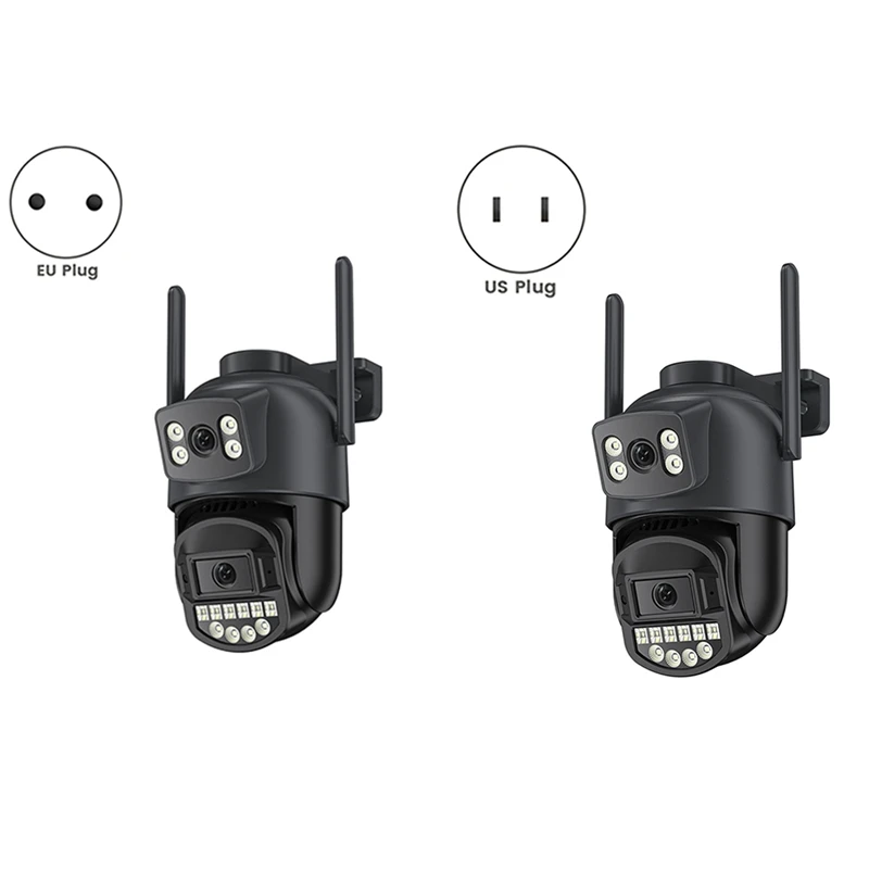 B62B-8MP Outdoors Wifi Camera HD Dual Lens Security 5G PTZ IP Camera Digital Zoom Lens Human AI Auto Detect Camera