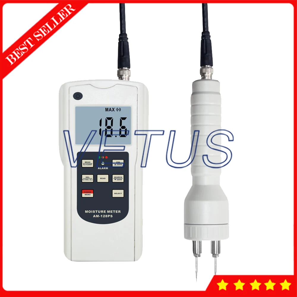 AM-128PS Multifunction Moisture Meter With Two measurement modes For Wood Tobacco Cotton Paper Soil Moisture Tester