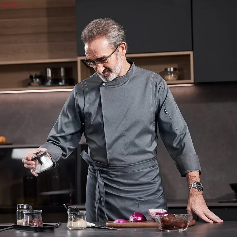 Catering Hotel restaurante cocina uniforme de trabajo de manga larga pastelería panadería camarero uniforme de Chef para hombres