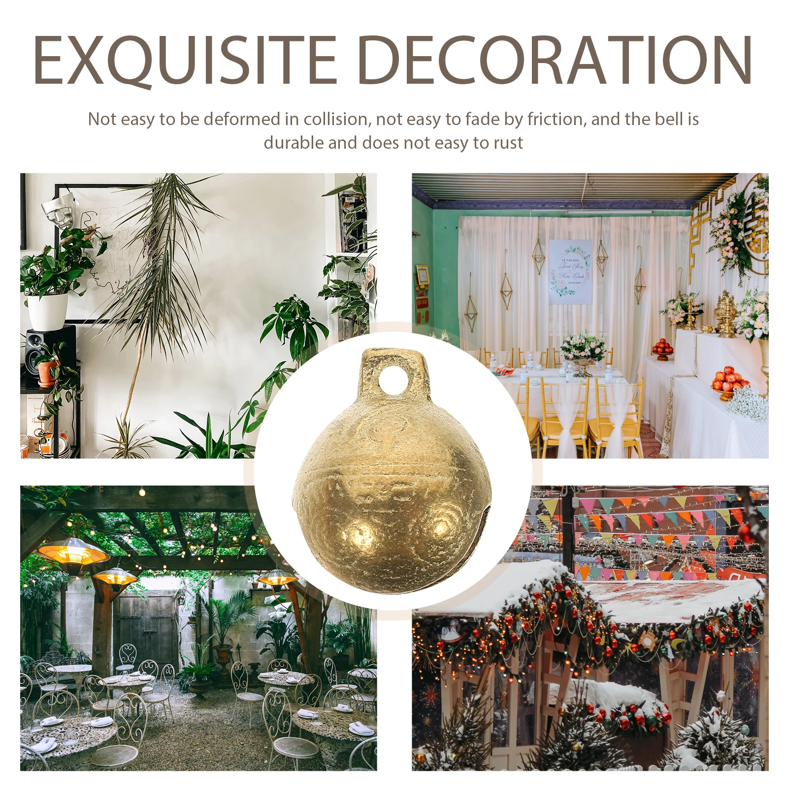 

20Pcs Tiger Head Bells Vintage Wear-Resistant Tiny Bell for Keychain Backpack Home Office Decor Craft Hanging DIY Accessory