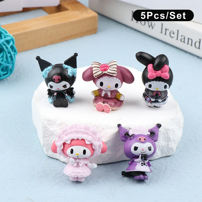 

Фигурка Kuromi Hello Kitty Sanrio, Мультяшные фигурки My Melody, ПВХ Куклы, модель, украшения для торта