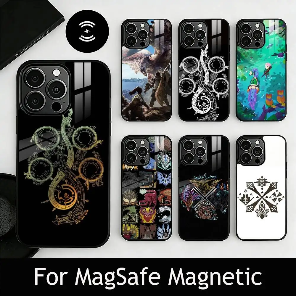 

M-Monster M-Wild H-Hunter Phone Case For iPhone17,16,15,14,13,12,11 Plus,Pro Magnetic with Magsafe Wireless Charging