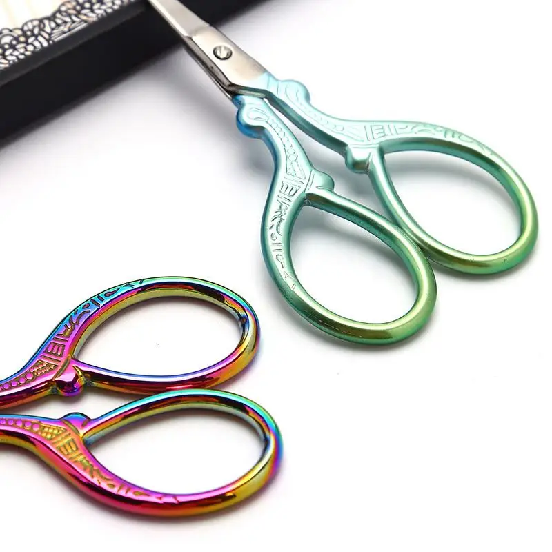 Print Flower Scissors Durable High Steel Vintage Tailor Scissors Craft Household For Fabric Scisso Rsembroidery Sewing Shears