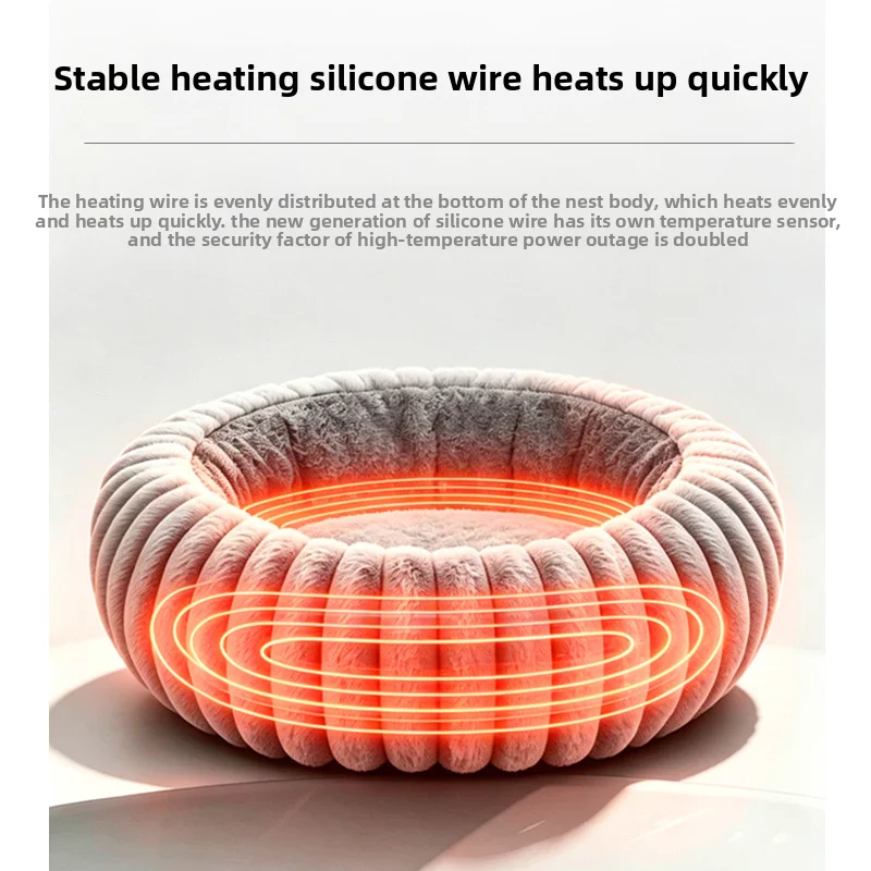 Heated Pet Bed Smart Temperature Control USB Electric Cat Dog Bed Warm Winter Heating Pad for Medium Large Pets - view 2