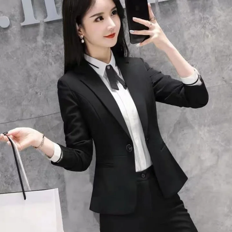 2023 White Collar Business Suit Fashionable Elegant Women's Jewelry Shop Workwear Women's Interview Suit Suit