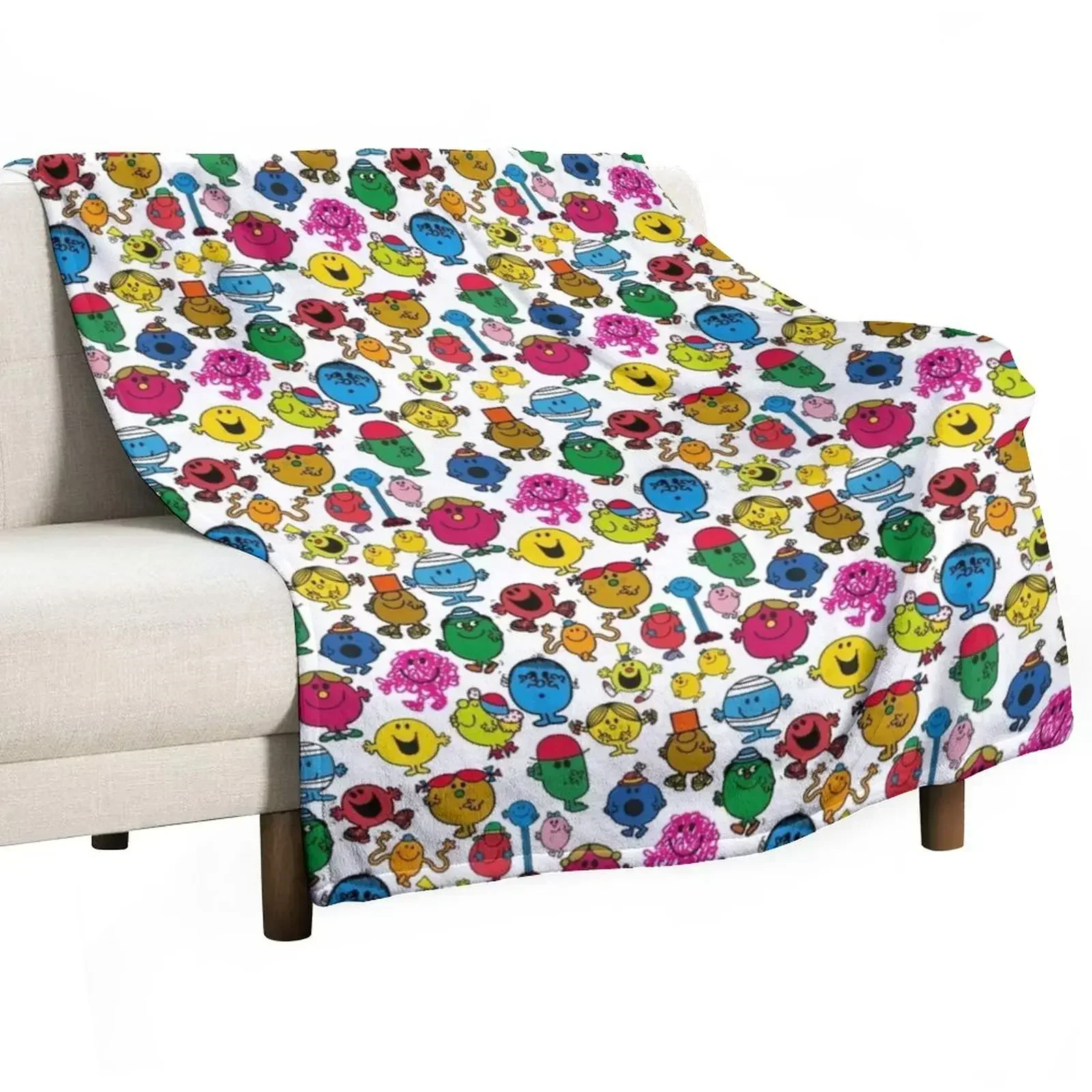 

Miss and Mister Pattern (White) Throw Blanket Easy Care Comfortable Blanket for Couch
