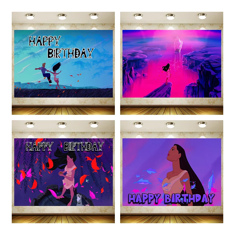 

Pocahontas Backdrop Birthday Party Supplies Background Kid Favor Wall Decor Baby Shower Decoration Gift