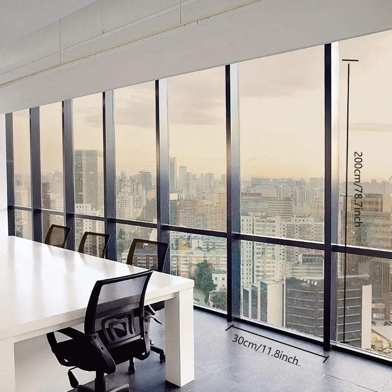 Brown One Way Mirror Privacy Window Film Daytime Static Cling Removable Heat Control for Home Glass