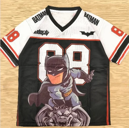 

Adult and Kids DC Batman American Football Jersey Style T-Shirt Dark Knight 3D Number Print Short Sleeve