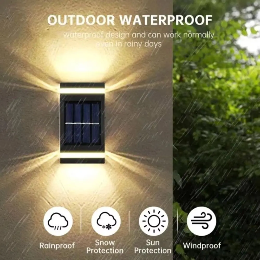 Super Bright Solar LED Light Waterproof Energy Saving Wall Mount Lamp Modern Up Down Illuminate Stairs Wall Lamp