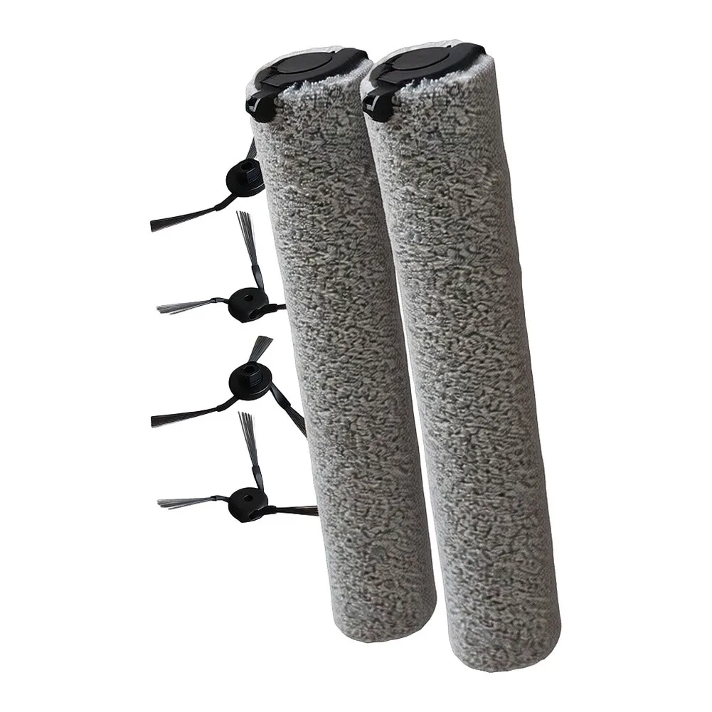 For Dreame Aqua10 for Ultra Brush Accessory Kit: 2 Mop Rollers Supporting 75C Wash + 4 Side Brushes for Detail Cleaning