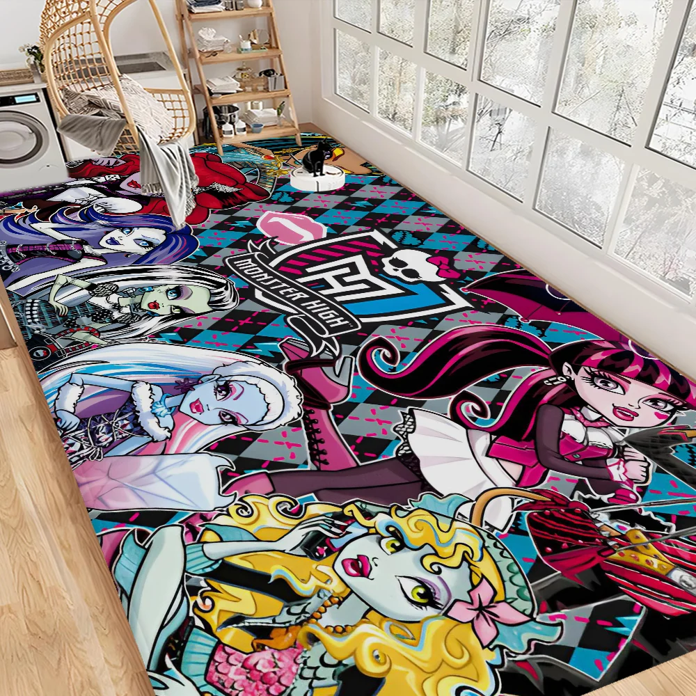 

M-Monster Cartoon High Hallway Carpet Non-Slip Laundry Room Mat Laundry Decor Balcony Child Living Room Toilet Rug
