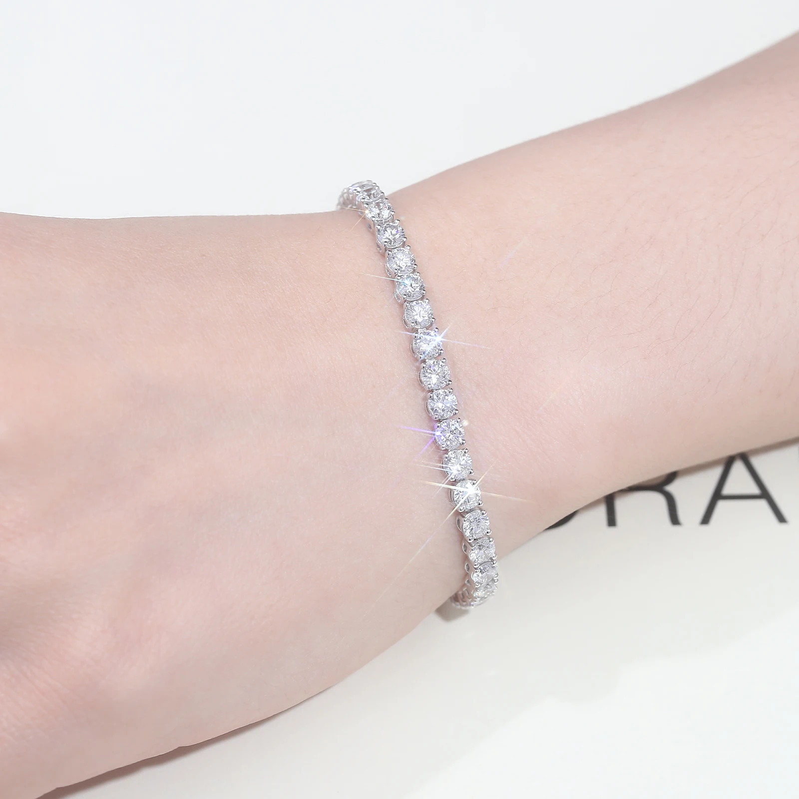 

Роскошный теннисный браслет Provence, 7 дюймов, белое золото, 4,0 мм, круглая огранка DEF/VS, лабораторная цепочка с бриллиантами, ювелирные украшения для женщин и мужчин на заказ