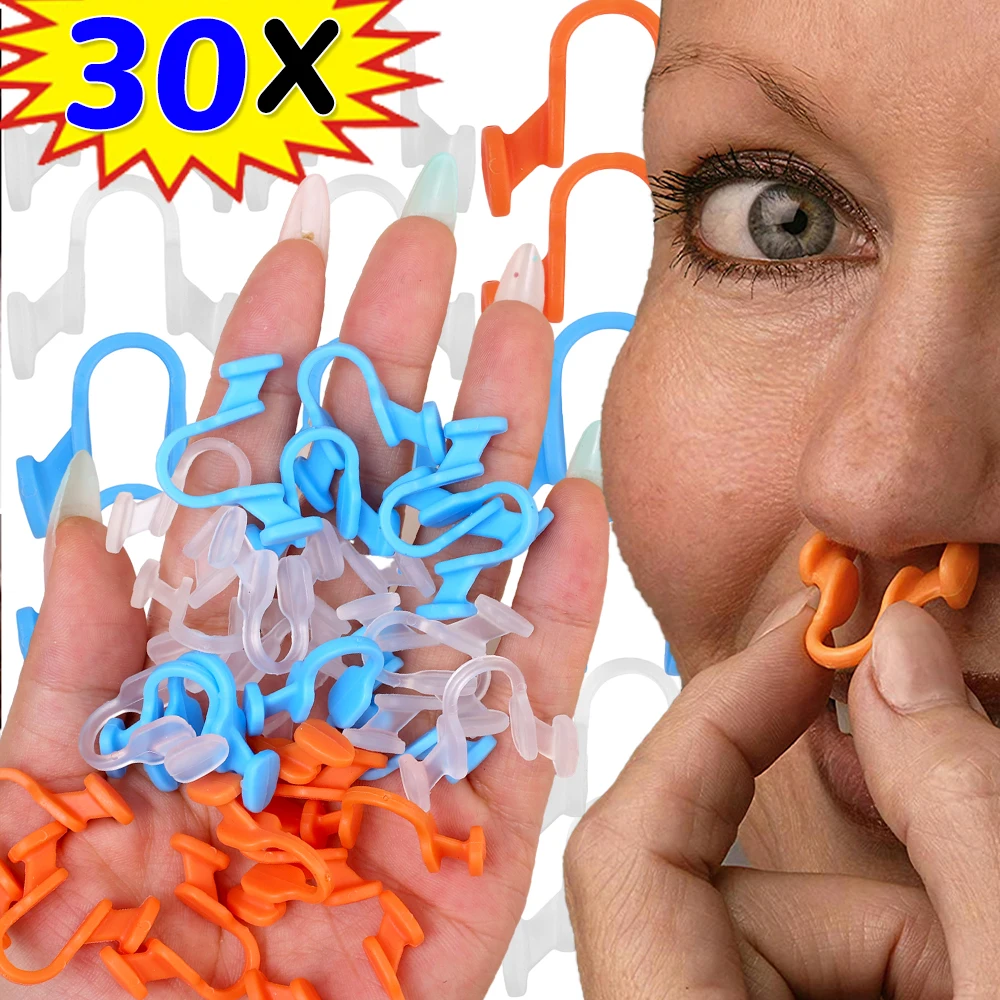 10-30 قطعة جهاز إيقاف الشخير TPR مشبك أنف مرن لوازم مكافحة الشخير لمنع الشخير نوم جيد سهل التنفس مشبك الأنف