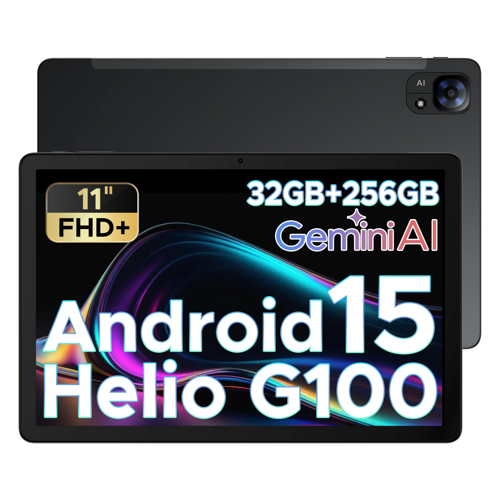 DOOGEE Tab E3 Tablet 32GB (8+24) 256GB Gemini AI Android 15 11" FHD+ 8800mAh Batterij Helio G100 Dubbele Luidsprekers 2-in-1 Tablet