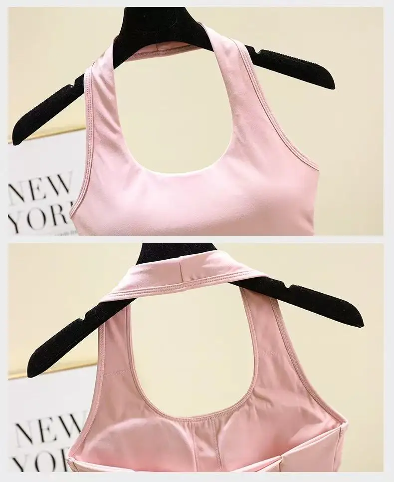 Sexy Neckholder-Sporttop für Damen, stoßfest, für Laufen, mit schönem Rückendesign, professioneller Pilates-Trainings-BH, Fitness-Yoga-Unterwäsche-Anzug – Detail 8