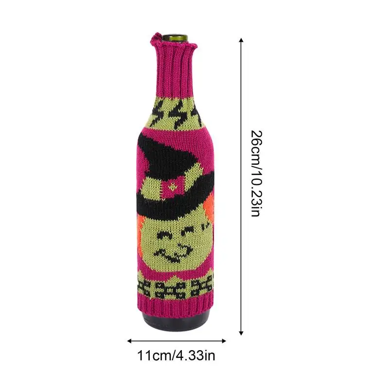 Cubierta de botella de vino de Halloween, cubierta protectora de manga de botella de vino decorativa con diseño de fantasma y calavera de araña y calabaza