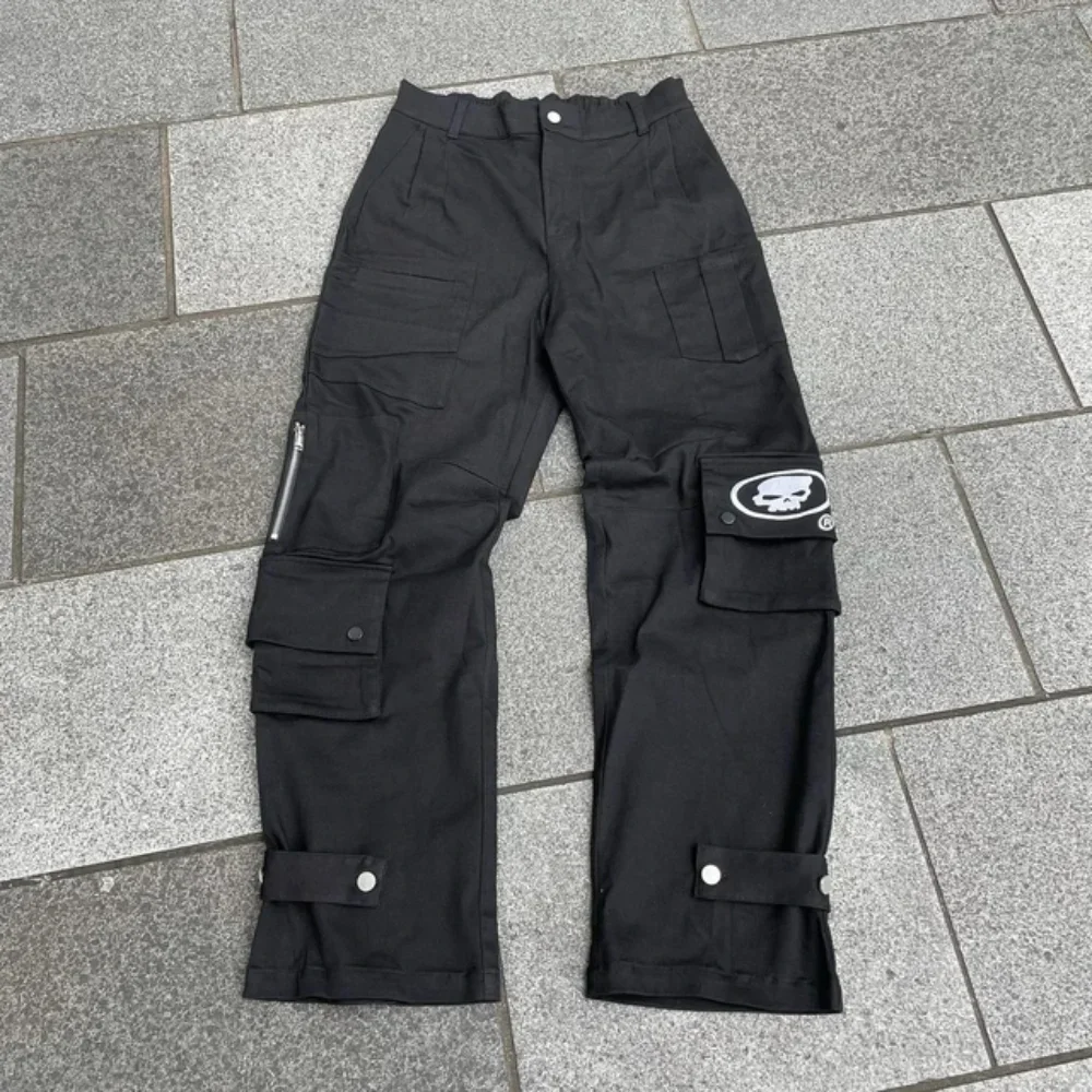Nieuwe Baggy Casual Jeans Met Wijde Pijpen Heren Street Retro Hiphopprint Jeans Trendy Mode Zwart Jean Y 2K Herenkleding 2023