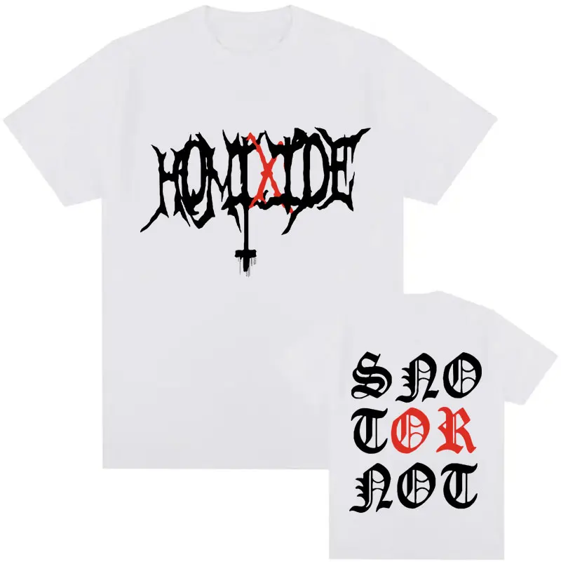 HOMIXIDE Gang Snot or Not Graphics Print Tee Shirt Men's Women Hip Hop Rap Harajuku T Shirt Fashion Oversized T-shirt Streetwear image 5
