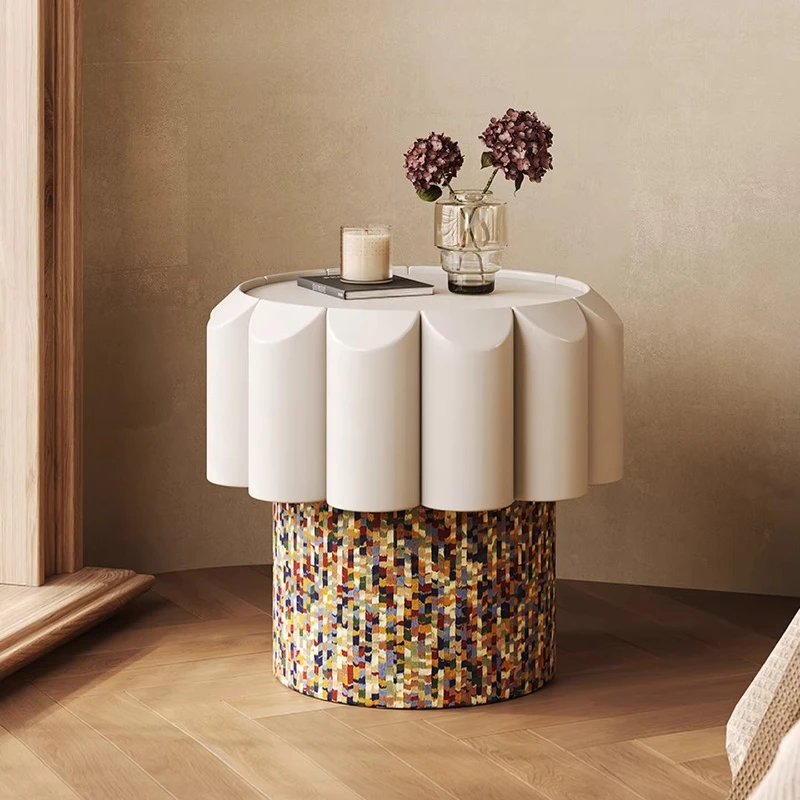 Bedside table Bedroom storage cabinet Ancient round bedside table