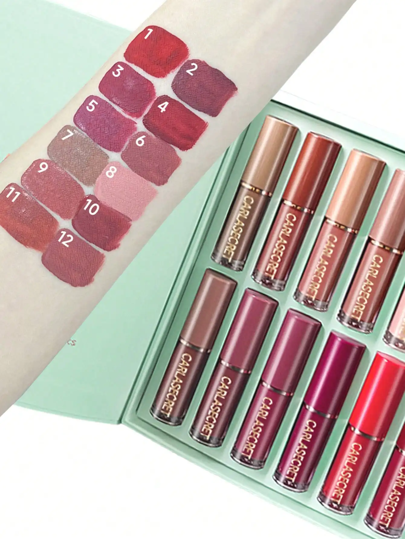 12-delige lipgloss en 12-delige liplinerset, niet-plakkerige cup lipgloss geschenkdoos, matte vloeibare lippenstiftset, lipgloss en lipverzorging