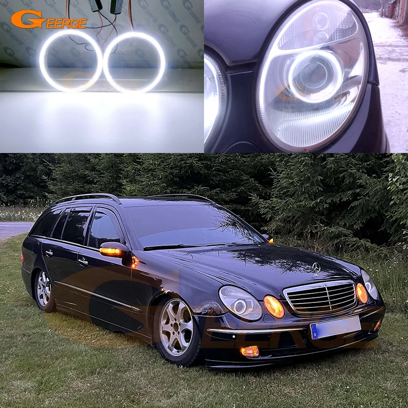 Geerge For Mercedes Benz E Class W211 E200 E220 E270 E280 E320 E420 CDI 2003-2009 Ultra Bright COB Led Angel Eyes Kit Halo Rings