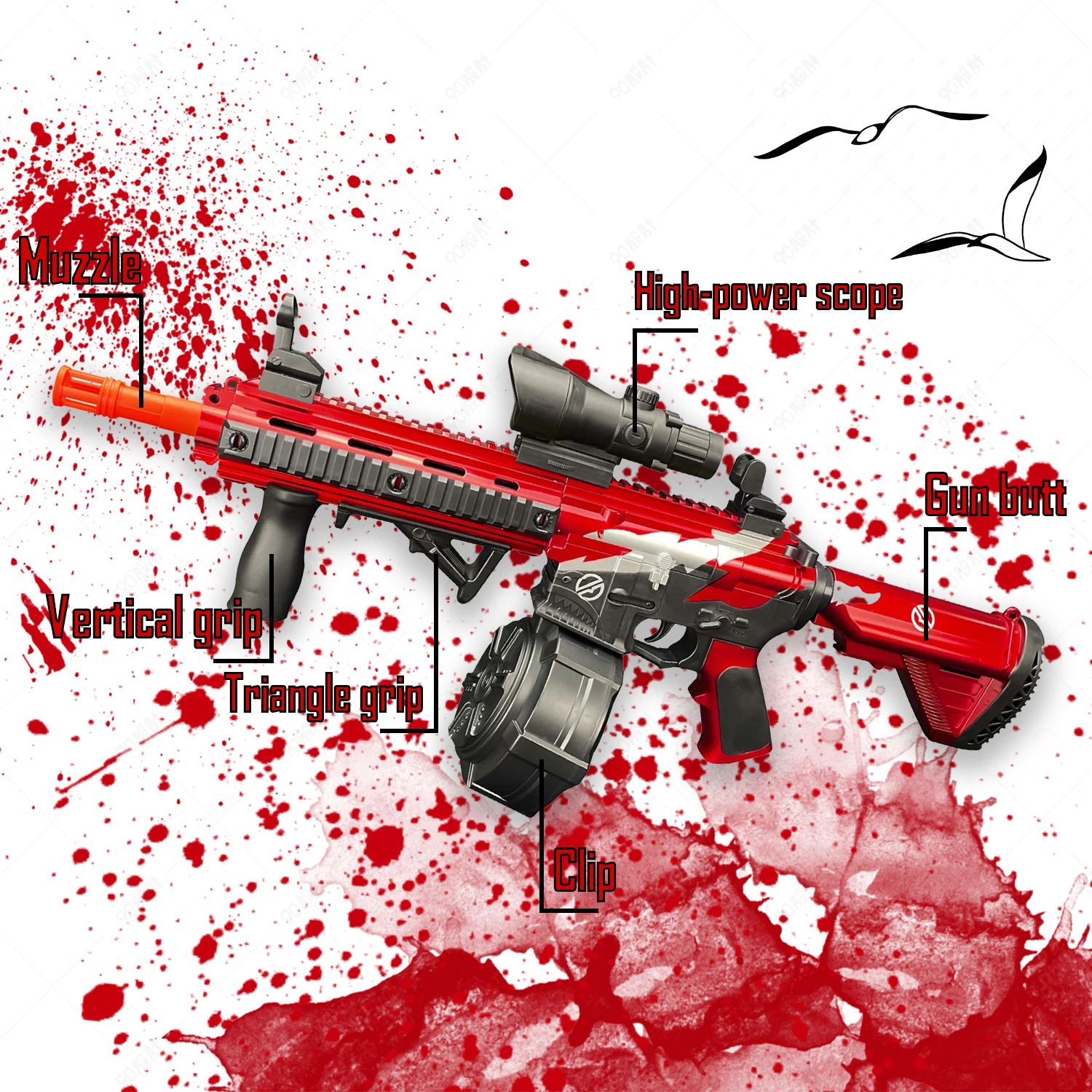 M416 장난감 총 야외 전동 블래스터 슈팅 스포츠 젤 총알 슈팅 장난감 야외 게임에 적합 (총알 미포함)