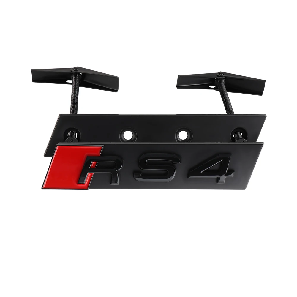 3D ABS Chrom Schwarz S Logo Kühlergrill-Emblem Aufkleber Auto Frontgrill-Abzeichen Dekoration für Audi RS3 RS4 RS5 RS6 RS7 S3 S4 S5 S6 S7 S8